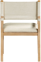 Avon - Linen Textured Performance Fabric Upholstered Dining Arm Chair