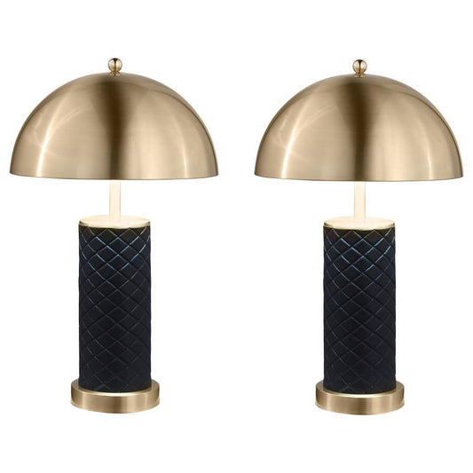 Ferris - Dome Quilted Table Lamp (Set of 2) - Black