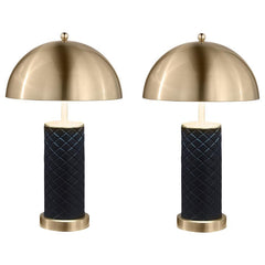 Ferris - Dome Quilted Table Lamp (Set of 2) - Black