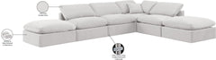 Indulge - Velvet 6 Piece Modular Armless Sectional