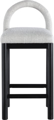 Conrad - Linen Counter Stool With Black Legs