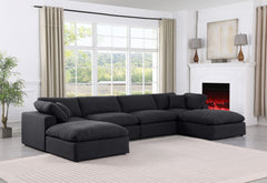 Comfy - 6 Piece Linen Modular Double Chaise Sectional