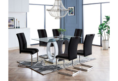 D1628 - 9 Piece Dining Room Set (Dining Table And 8 Dinning Chairs) - Black