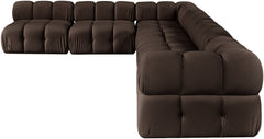 Orin - Velvet 6 Piece Modular L-Shaped Sectional