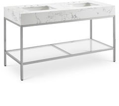 Marmo - Engineered Marble Bathroom Vanity With Chrome Base