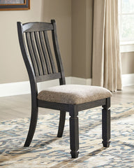 Tyler Creek - Black / Grayish Brown - Dining UPH Side Chair (Set of 2) - Slatback