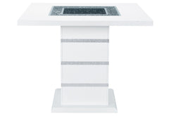 Monaco - 7 Piece Dining Room Set (Square Bar Table And 6 Bar Stools) - White