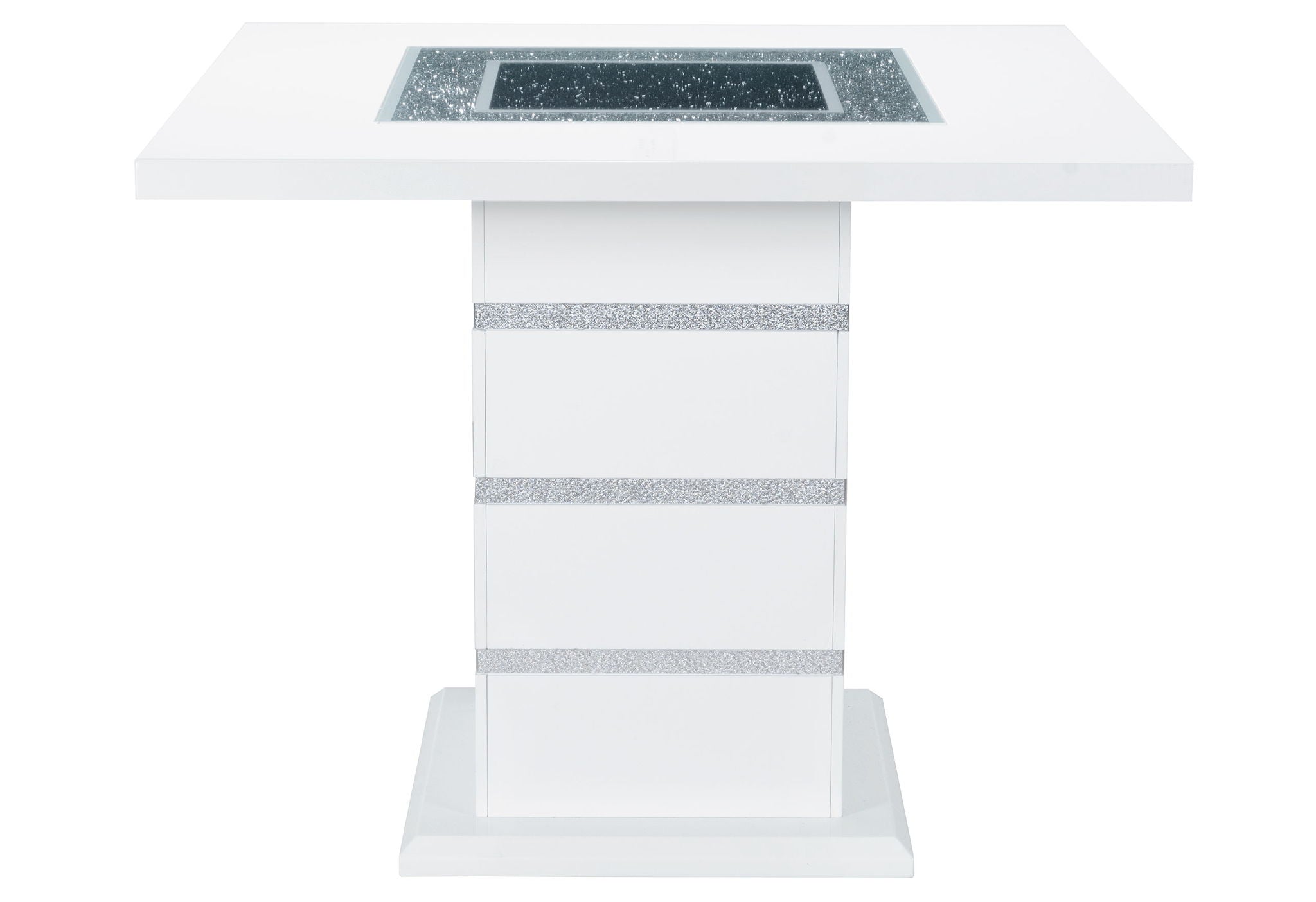 Monaco - 9 Piece Dining Room Set (Square Bar Table And 8 Bar Stools) - White