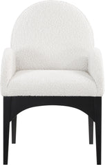 Waldorf - Boucle Dining Arm Chair With Black Legs