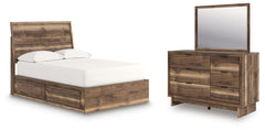 Chirason - 3 Pc. - Full Panel Storage Bed, Dresser And Mirror - Brown