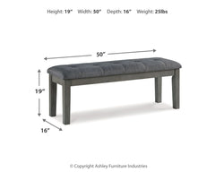Hallanden - Large UPH Dining Room Bench - Black / Gray