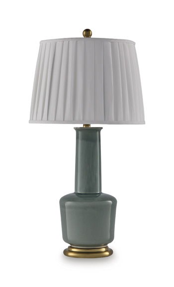 Webbington - Ceramic Table Lamp - Teal / Gold Finish