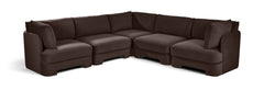 Hammond - Velvet Performance Fabric Upholstered 5 Piece Corner Sectional
