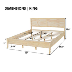 Classic Platform Bed Frame With Panel Headboard