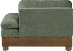 Turin - Chenille Fabric Upholstered Modular Arm Chair - Walnut Base