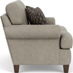Moxy - Fabric Loveseat, T-Shaped Seat Cushion, Curved Sock Arms