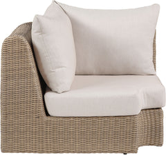 Seacrest - Olefin Water Resistant Fabric And Wicker Outdoor Patio Corner Chair