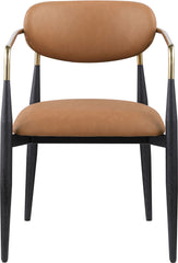Ronda - Vegan Leather Upholstered Dining Arm Chair - Black Legs