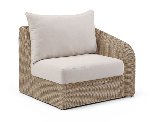 Seacrest - Olefin Water Resistant Fabric And Wicker Outdoor Patio Right Arm Chair
