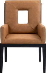 Gwendolyn - Faux Leather Dining Arm Chair With Black Frame
