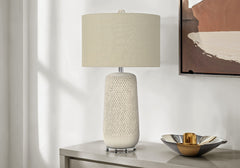 Contemporary Lighting, Table Lamp, Ceramic, Resin - Cream