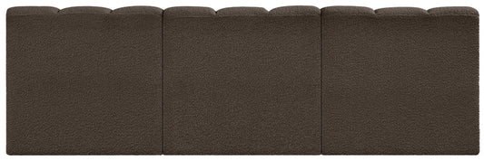 Arc - Boucle Fabric 3 Piece Modular Straight Sofa - Brown