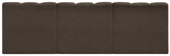 Arc - Boucle Fabric 3 Piece Modular Straight Sofa - Brown