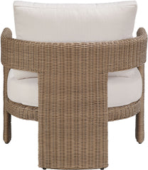 Sandbay - Olefin Water Resistant Fabric And Wicker Outdoor Patio Accent Chair