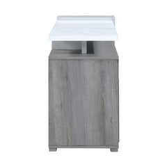 Zoro - 76" Entertainment Unit With Bluetooth Speaker - Dark Brown / White