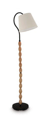 Corinwell - Wood Floor Lamp - Brown / Black