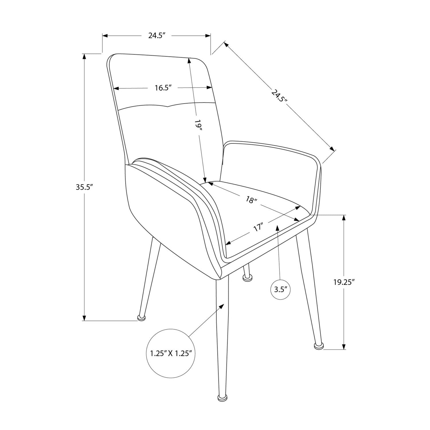 Dining Chair For Kitchen (Set of 2) - Brown / Gray