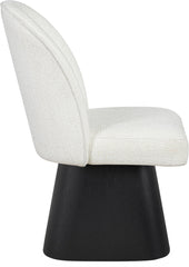 Marlowe - Linen Textured Fabric Upholstered Swivel Dining Side Chair - Stained Black