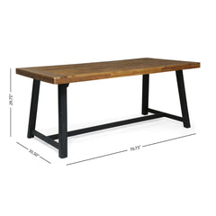 7 Pieces Modern Outdoor Dining Set With Acacia Wood Table And Chairs