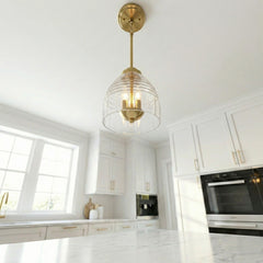 Ember - 3 Candle Lights Chain Pendant - Clear / Gold
