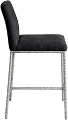 Reeves - Chenille Fabric Upholstered Counter Stool (Set of 2) - Silver Base