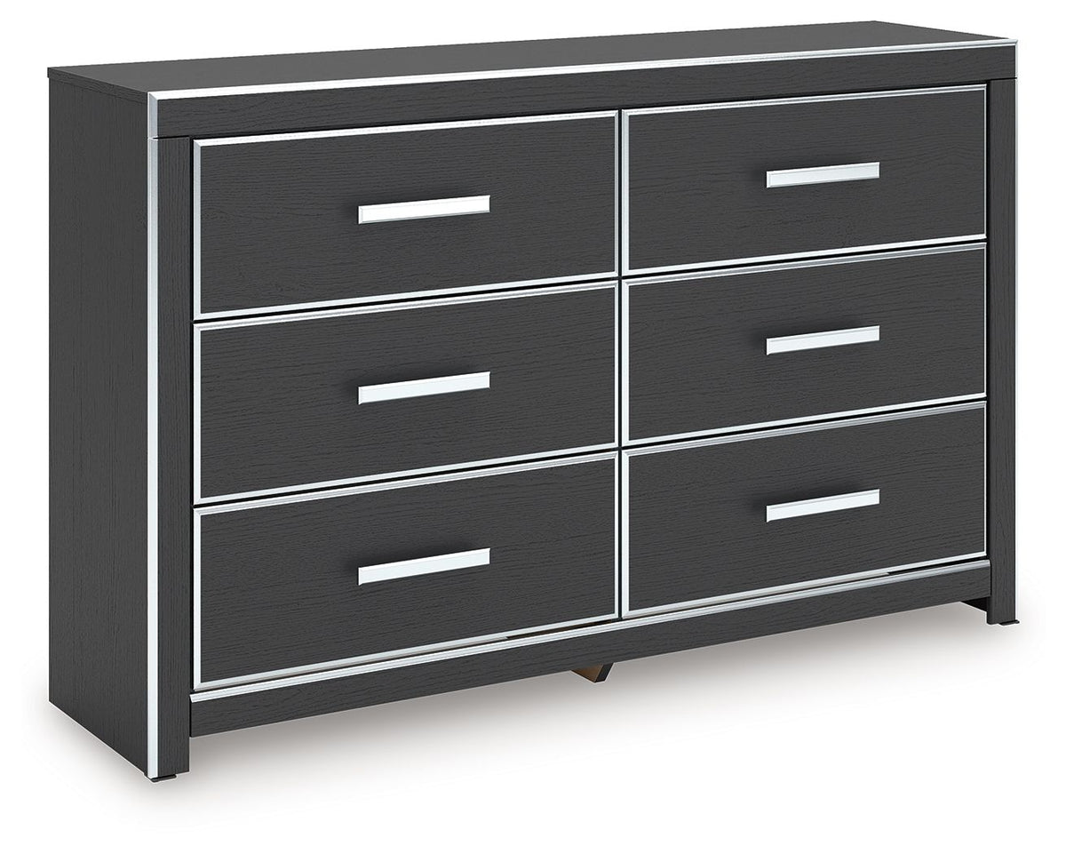 Zuraleus - Black - Six Drawer Dresser