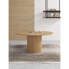 Hathaway - Round Dining Table With Ribbed Base