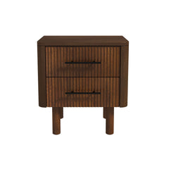 Logan - Mid-Century Modern Nightsd Bed Side Tables With 2 Drawers - Brown