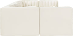 Rummi - Velvet Performance Fabric Upholstered 7 Piece Modular Sectional (With 2 Corner Chairs)