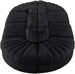 Rummi - Oval Velvet Performance Fabric Upholstered 8 Piece Modular Sectional