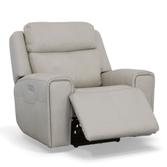 Barnett - Power Recliner With Power Headrest & Lumbar - Timber