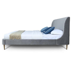Upholstered Bed With Curved Headboard