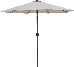 Fiji - Aluminum Patio Umbrella With Square Teak And Black Base