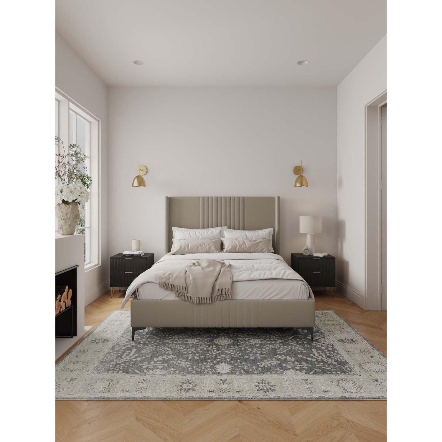 Promenade - Bed With Upholstered Headboard And Slats