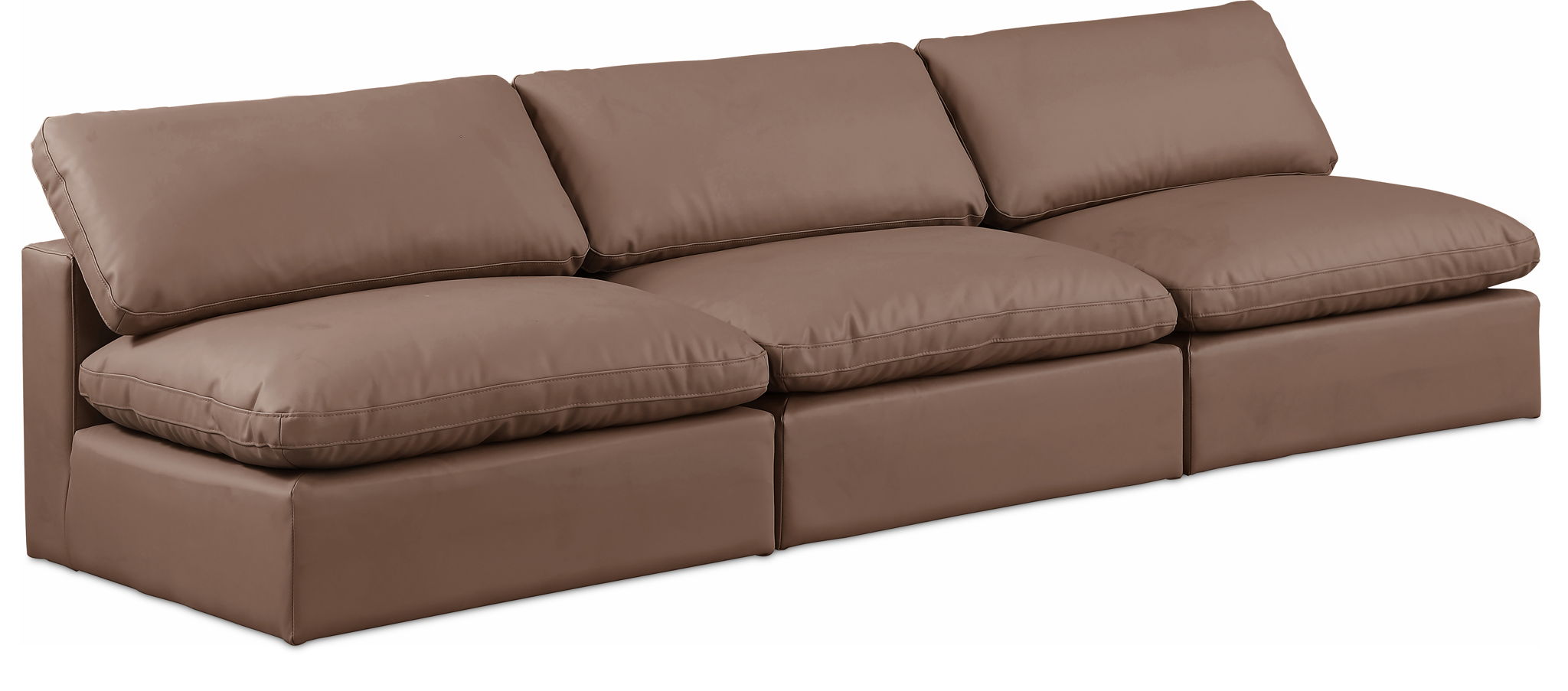Comfy - Faux Leather Modular Armless Sofa 3 Seats