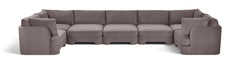 Hammond - Velvet Performance Fabric Upholstered 7 Piece U-Shaped Sectional