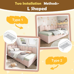 Upholstered Daybed With Metal Slatted Base