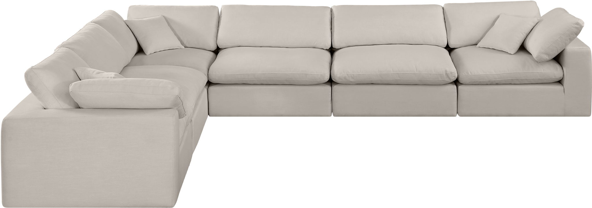 Comfy - 6 Piece Linen Modular Corner Sectional