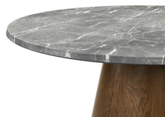 Franklin - 59" Round Dining Table - Gray And Dark Oak