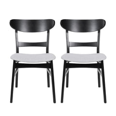 Mid Century Dining Chairs With Cushioned Seats And Wood Frame (Set of 2)